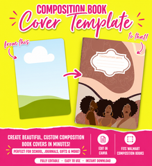 Walmart Composition Notebook Canva Template – Digital Download