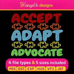 Autism Embroidery File - Fill Stitching