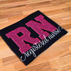 💖 RN Registered Nurse Glitter Appliqué Sweatshirt