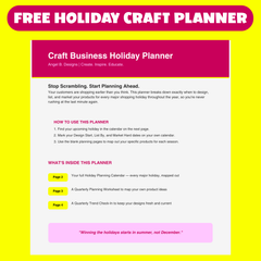 Craft Business Holiday Planner (FREE Download)