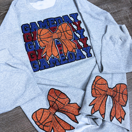 Custom Basketball GameDay Sweatshirt W/ Side Seam Bow