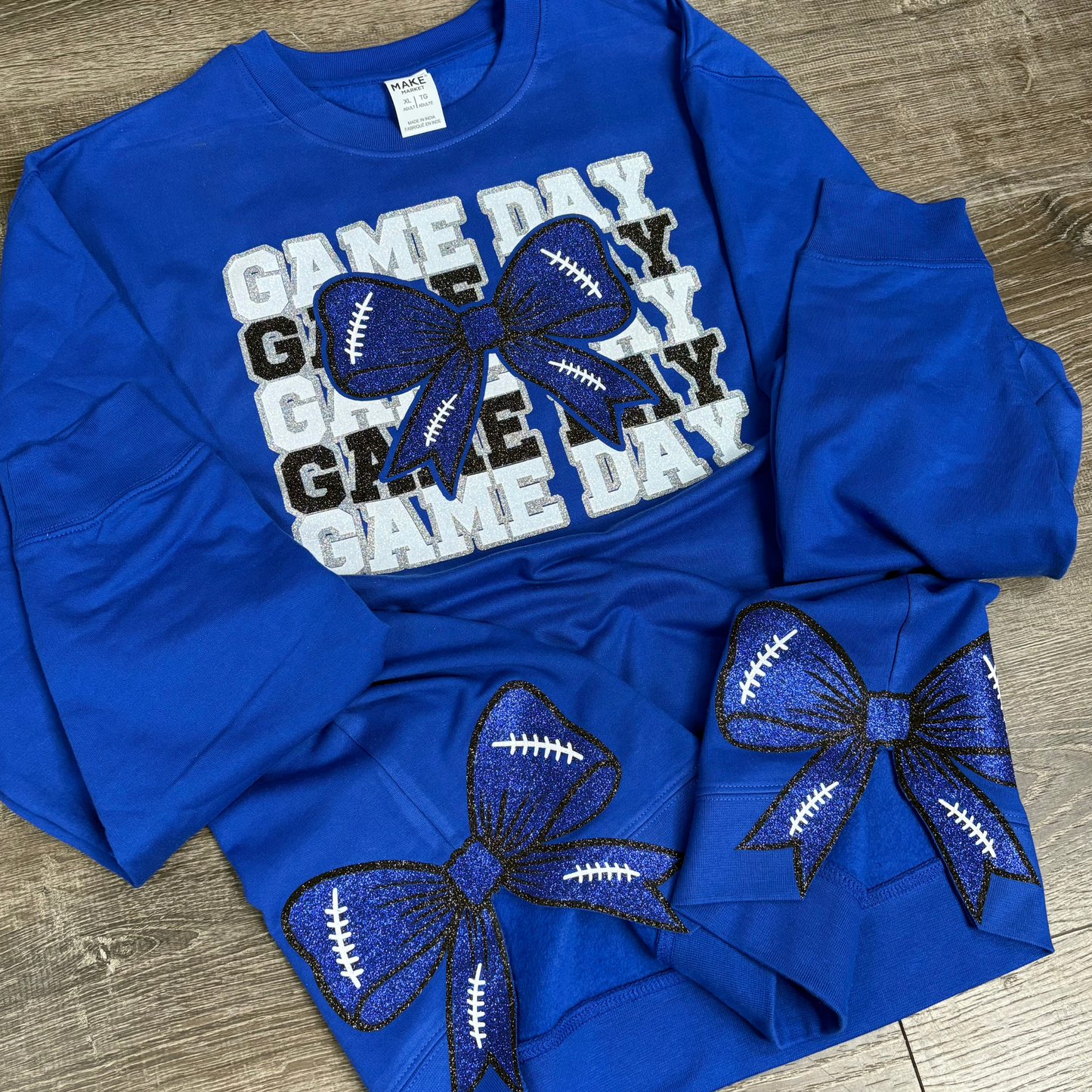 Custom Football GameDay Sweatshirt W/ Side Seam Bow